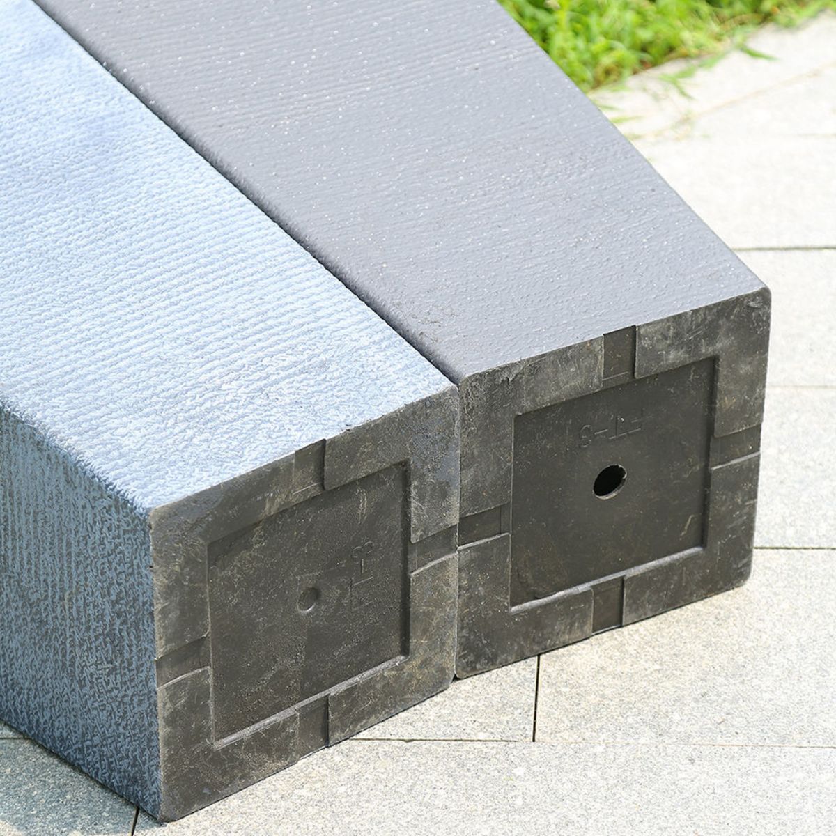 GENERICO - Macetero Plastico Alargado Premium Base Cuadrada Conica - Azul