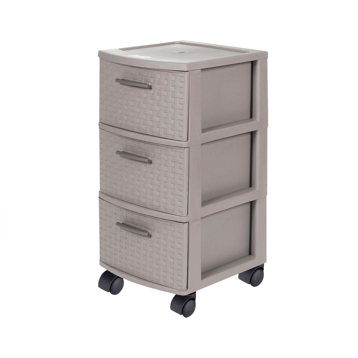 QRUBBER - Cajonero 3 Niveles Infinity Rattán Taupé MQ QRubber