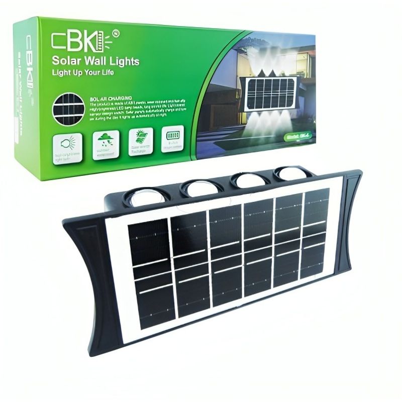 OEM - Aplique Solar 8 LED Duo Color BK-8 para Muro