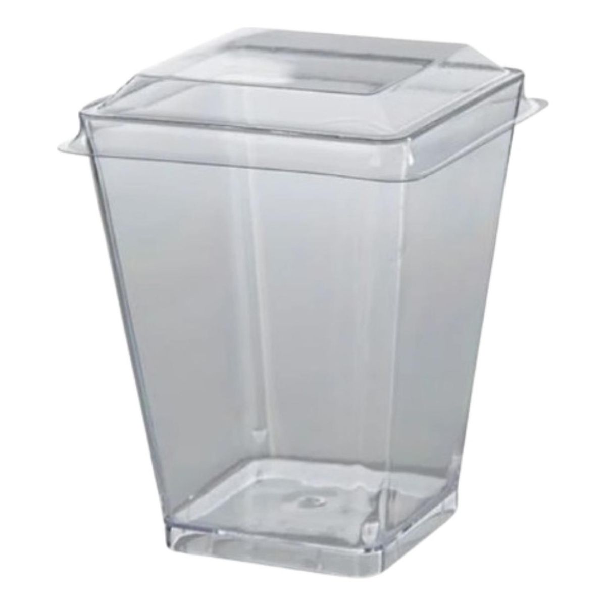 GENERICO - Vaso Acrílico Con Tapa 150 Ml - 10 Unidades