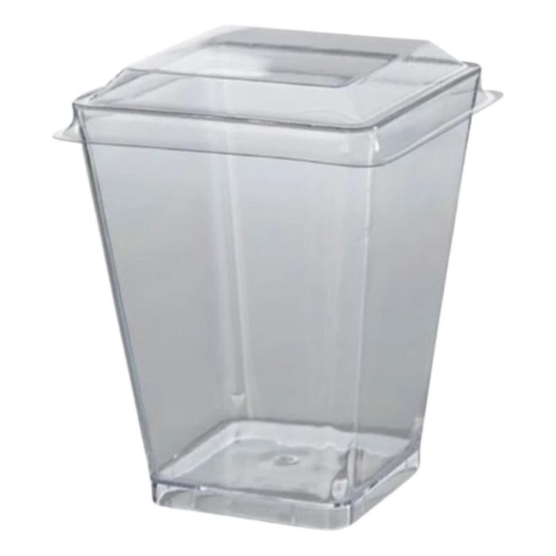 GENERICO - Vaso Acrílico Con Tapa 150 Ml - 10 Unidades