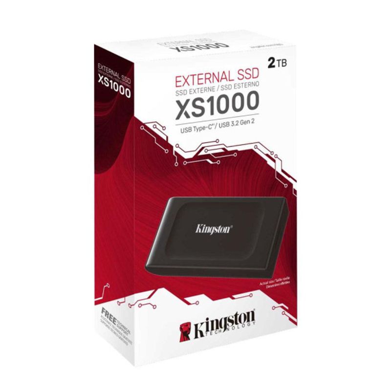 KINGSTON - Disco Externo SSD Kingston XS1000 de 2TB, USB 3.2 Gen 2, Negro