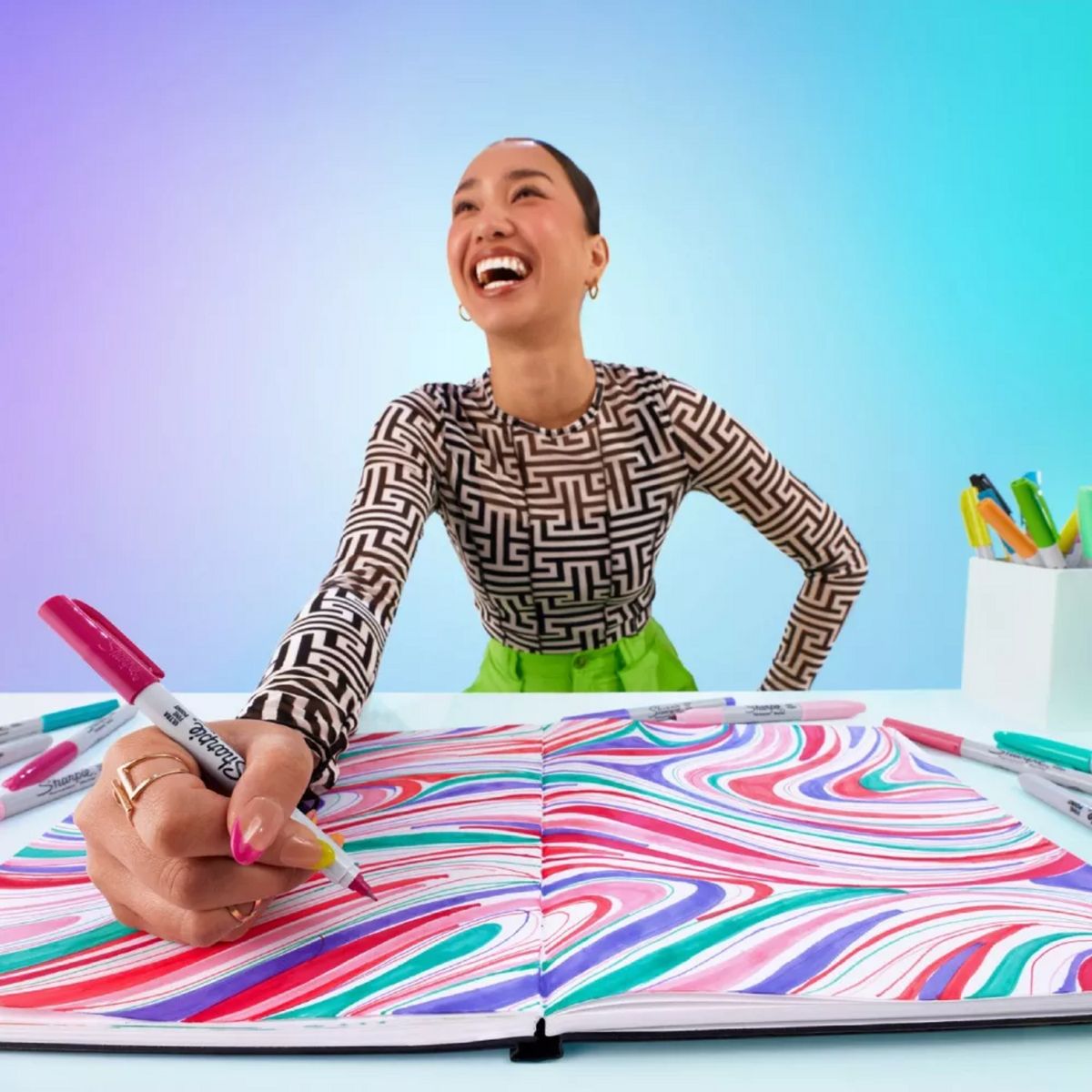 SHARPIE - Marcadores Permanentes Sharpie Glam Pop P/Fina 24 Colores