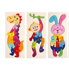 GENERICO - Caja 4 Puzzles madera didáctico rompecabeza montessori