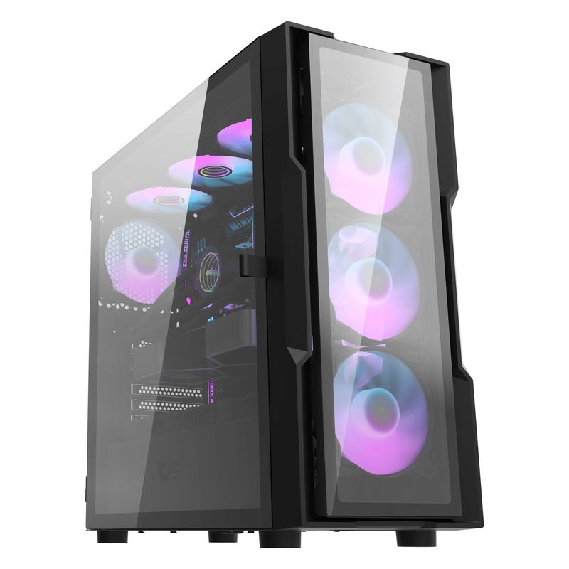 GENERICO - Gabinete Gamer Darkflash DK431 E-ATX 7 Fans A-RGB Incluidos - Negro
