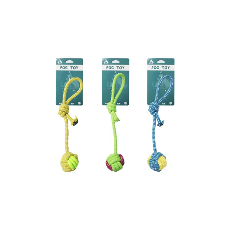 GENERICO - Pelota Con Cuerda Trenzada Color ALeatorio 32cm 72g