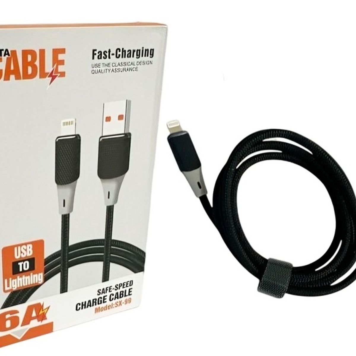 OEM - Cable iPhone SX-99 6A USB 1m Fast Charge Negro