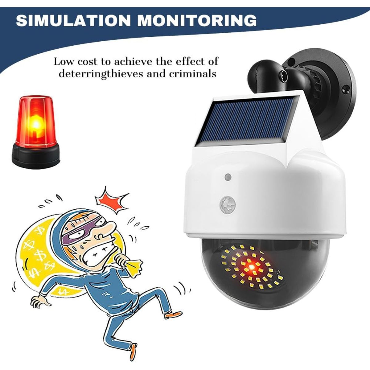 4D MASTER - Luz De Seguridad - Recargable Con Panel Solar