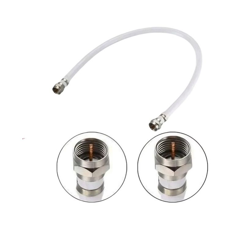 OEM - Rollo Coaxial RG-6 20m con Terminales Color Blanco