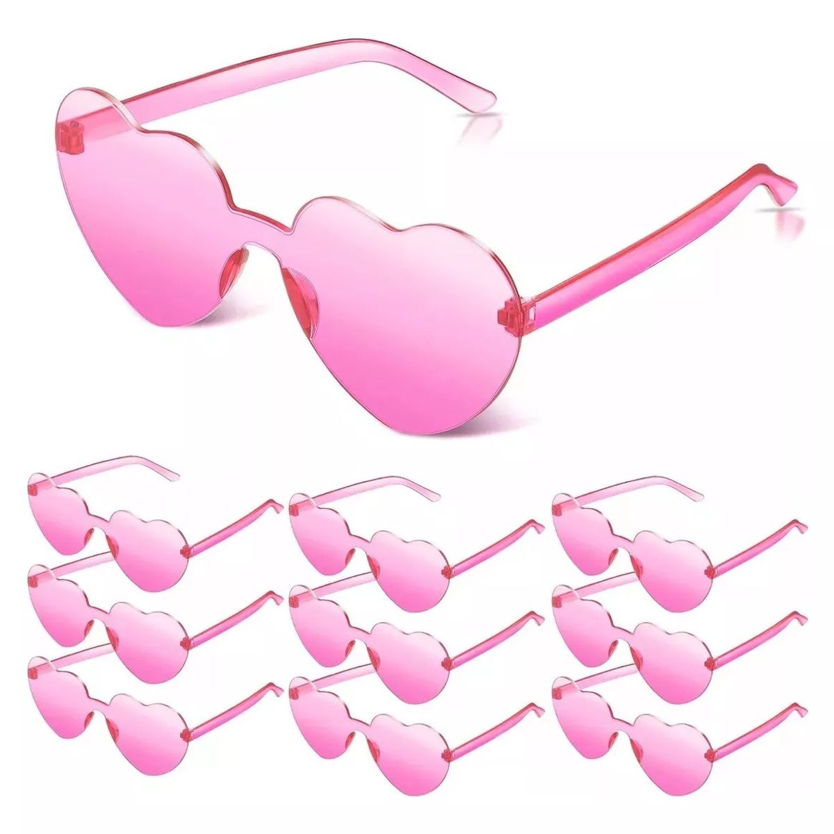 KUANGYE - 10 Pares De Gafas De Sol En Forma De Corazón De Moda Para