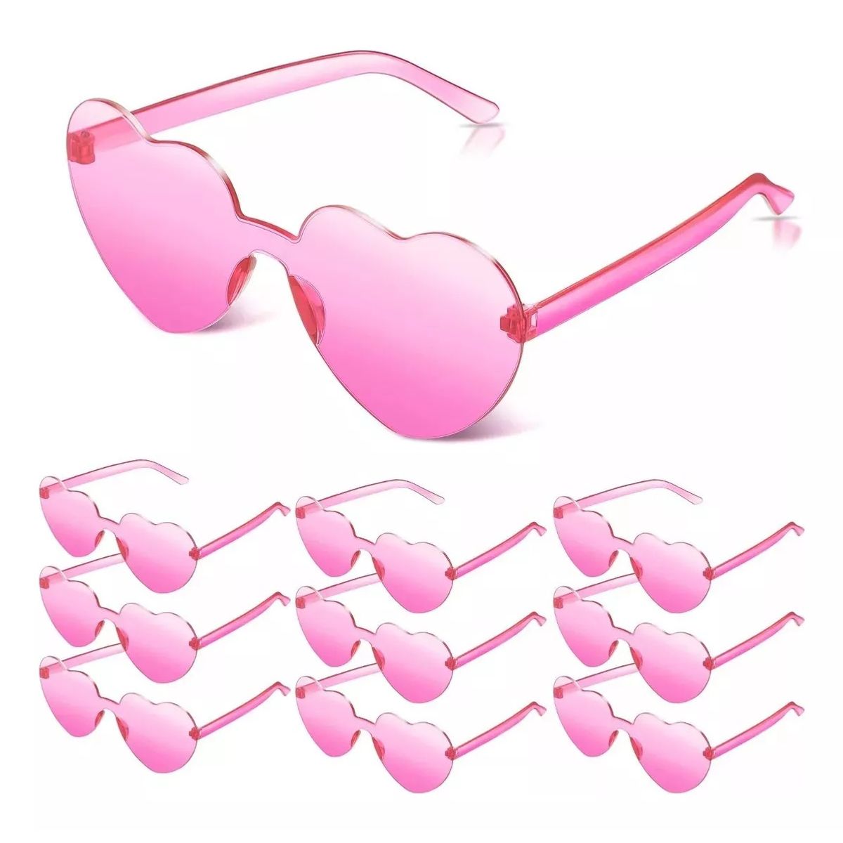KUANGYE - 10 Pares De Gafas De Sol En Forma De Corazón De Moda Para