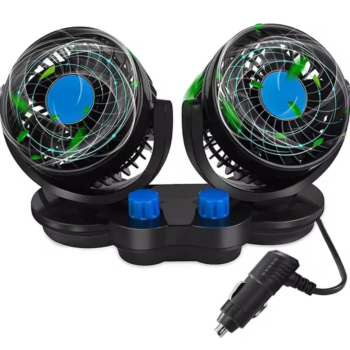 GENERICO - Ventilador Doble Para Auto 12V Ventilador Giratorio