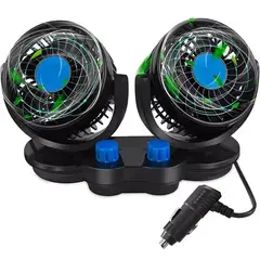 GENERICO - Ventilador Doble Para Auto 12V Ventilador Giratorio