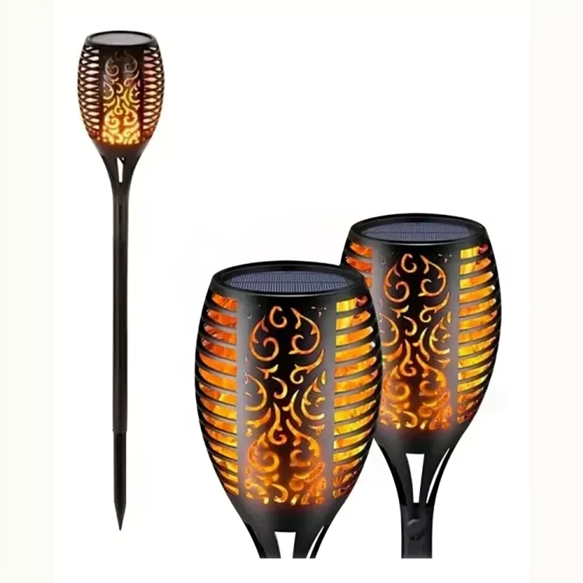 OEM - Estaca LED Solar Efecto Tipo Llama para Jardín