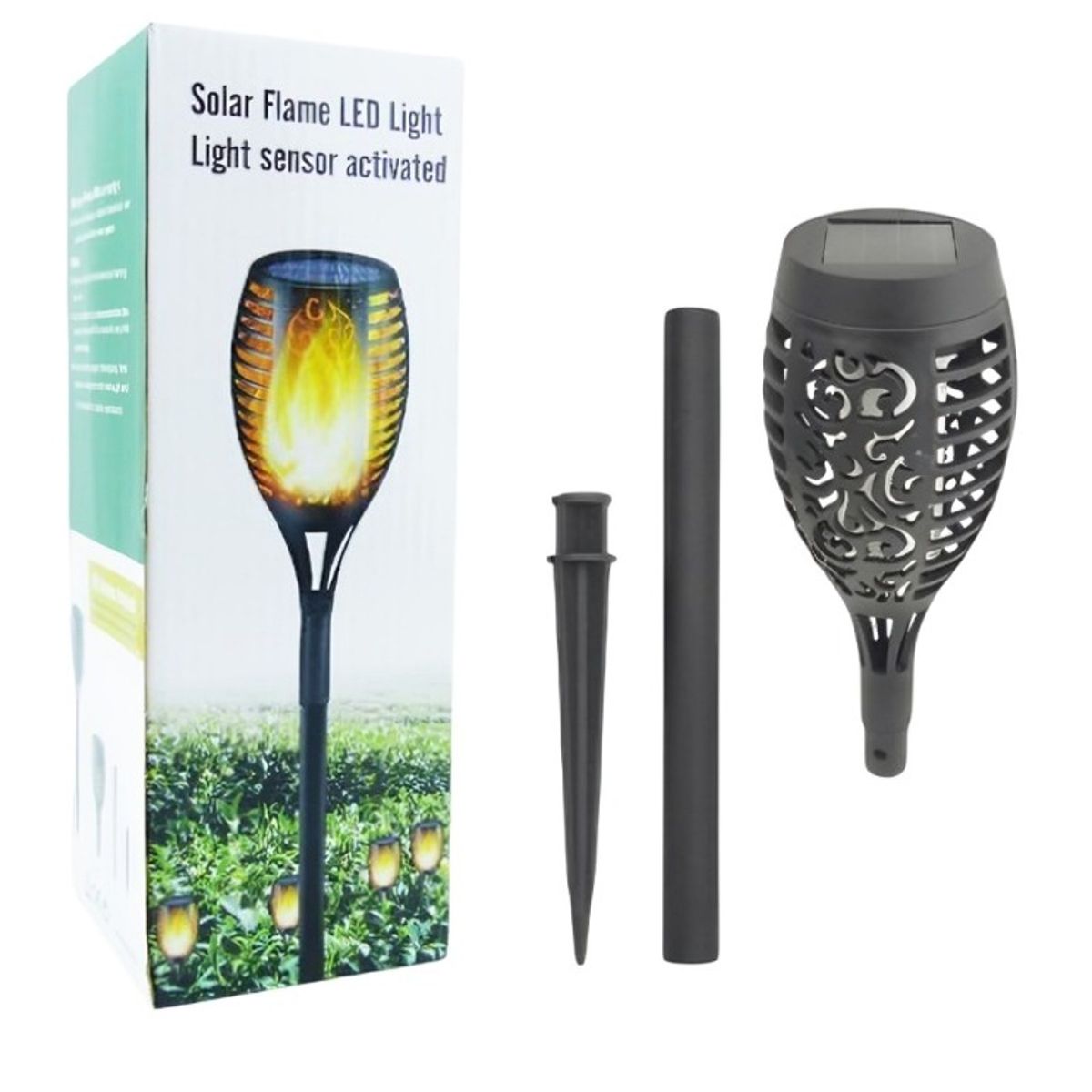 OEM - Estaca LED Solar Efecto Tipo Llama para Jardín