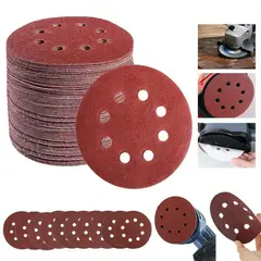NEBLISUR - Set 165 Lijas Velcro Con 8 Orificios 125mm 5 Pulgadas