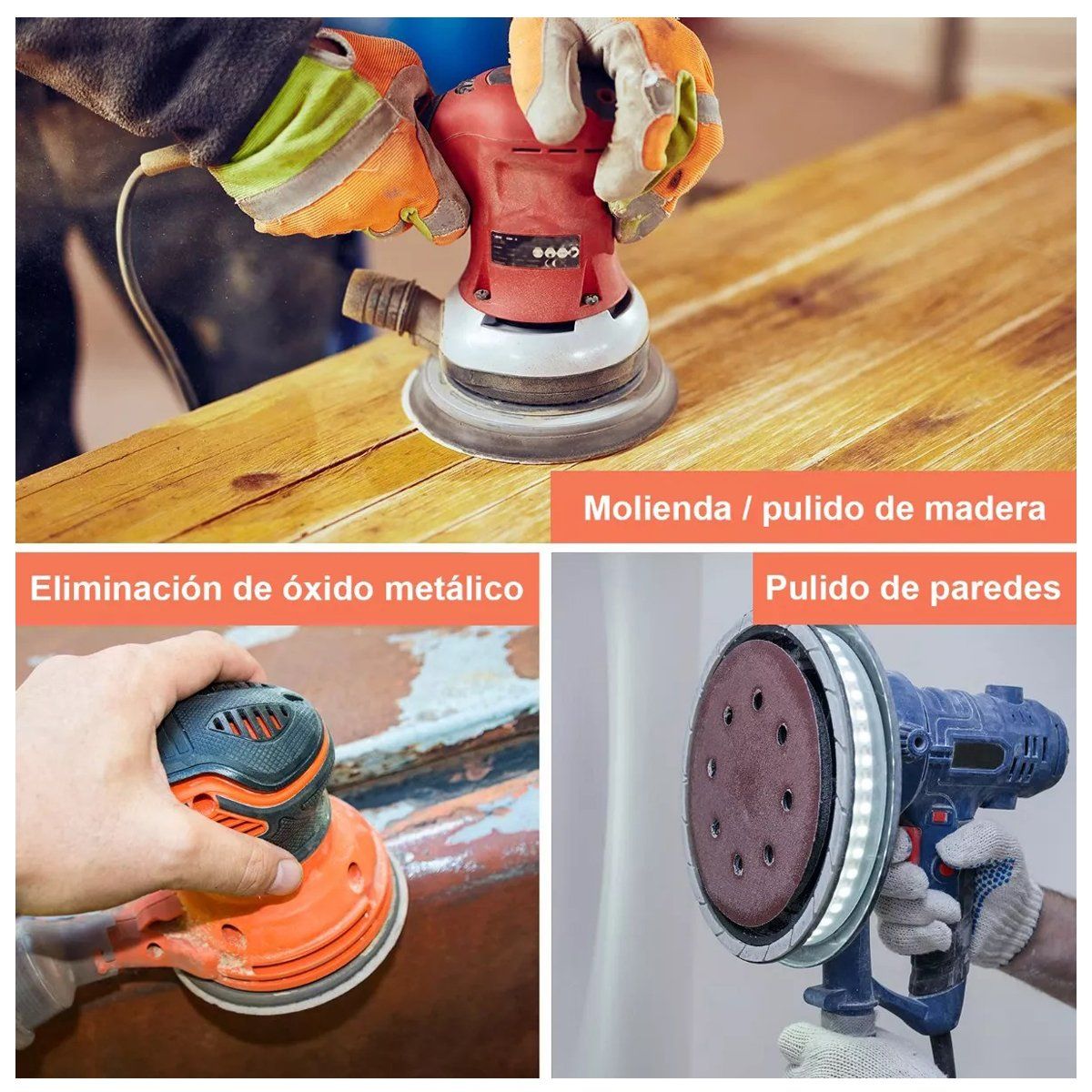 KUANGYE - Set 165 Lijas Velcro Con 8 Orificios 125mm 5 Pulgadas