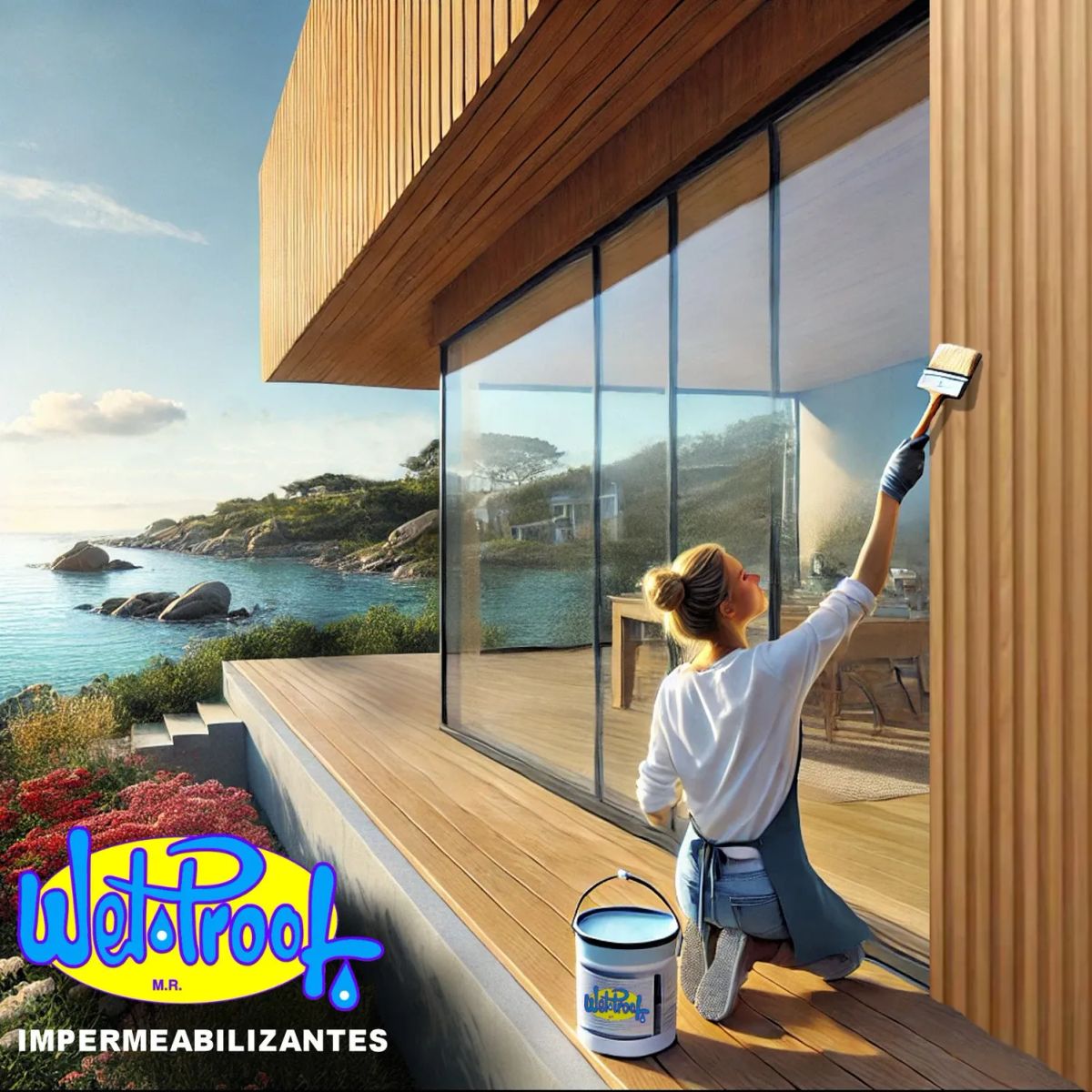 WETPROOF - BARNIZ MADERAS EXTERIOR IMPERMEABLE PROTECTOR SEMI BRILLO AL AGUA WET PROOF® EXTRA RAULÍ 1-4 GAL