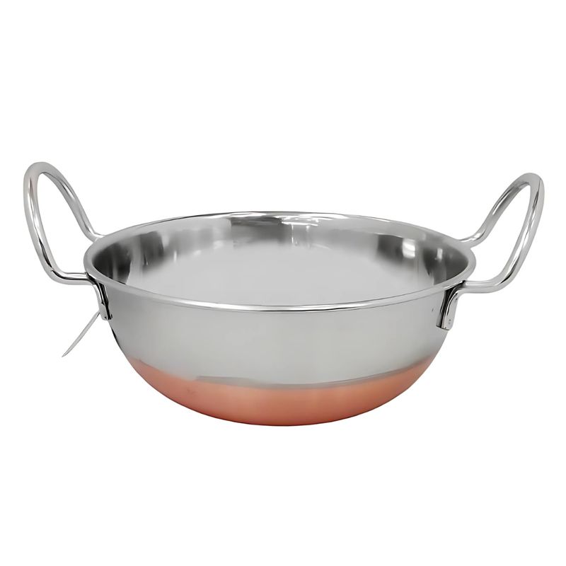 GENERICO - Paila de Acero con Orejas Base de Cobre de 18 cm