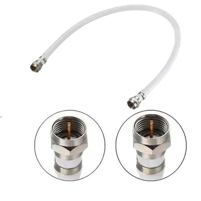 OEM - Rollo Coaxial RG-6 20m con Terminales Color Blanco