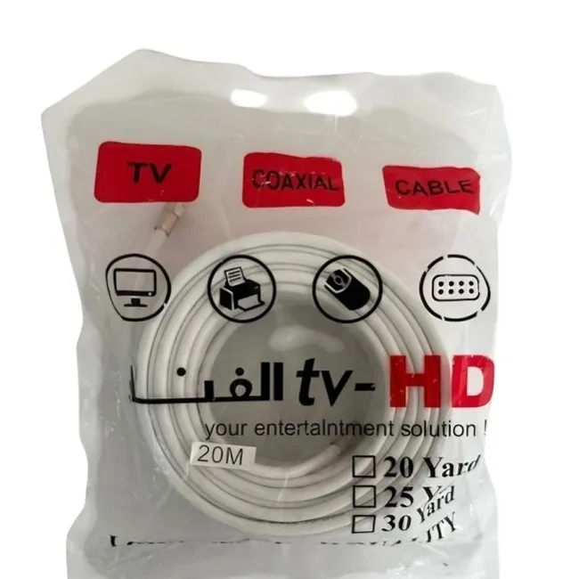 OEM - Rollo Coaxial RG-6 20m con Terminales Color Blanco