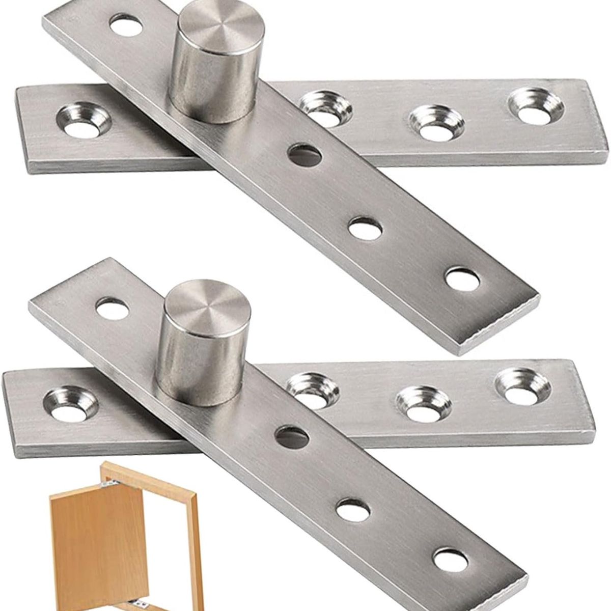 KUANGYE - 2 Bisagra 150mm Puerta Giratoria Pivote Eje Oculta Acero