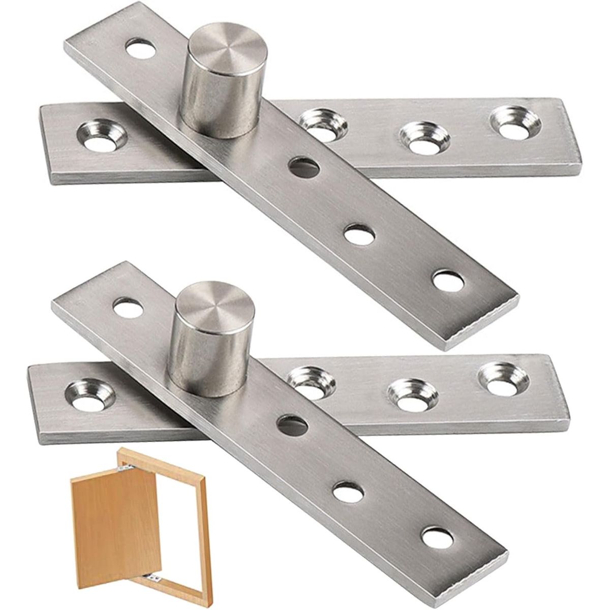 KUANGYE - 2 Bisagra 150mm Puerta Giratoria Pivote Eje Oculta Acero