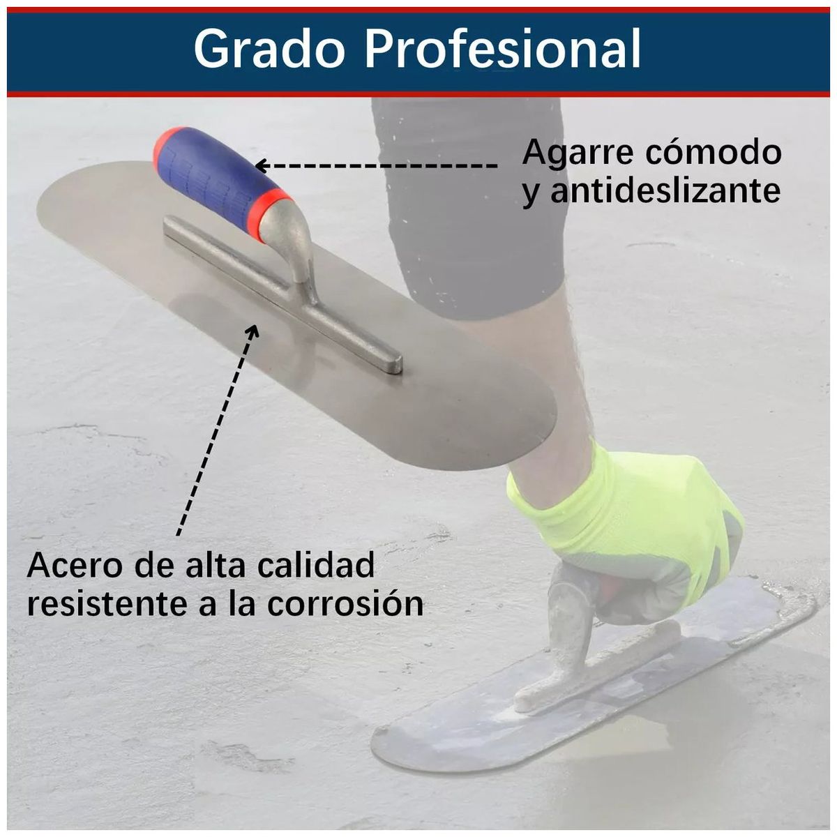 KUANGYE - Llana De Enlucido De Acero Inoxidable Curva Hormigón