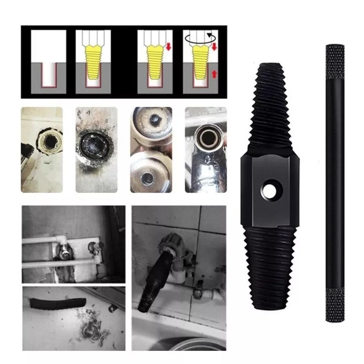 KUANGYE - Extractor De Tornillos Pernos Rodados Doble 12 - 34