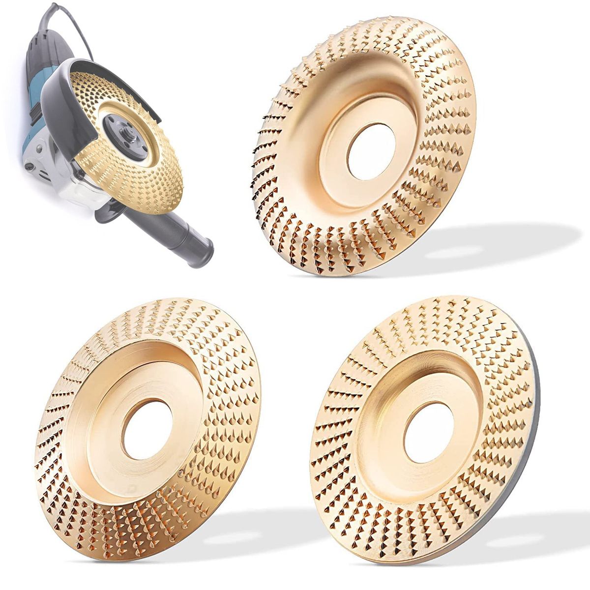 KUANGYE - Juego De 3  Disco Desgaste De Madera Estándar 22 Mm