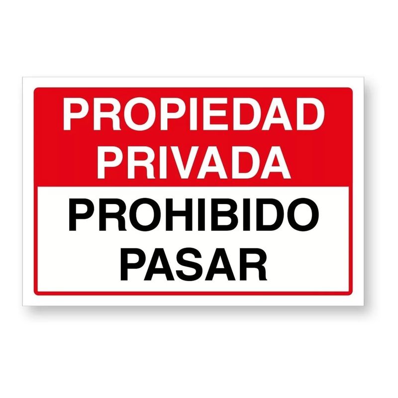 KUANGYE - Señalamiento Letrero Propiedad Privada Prohibido Pasar 60x40cm