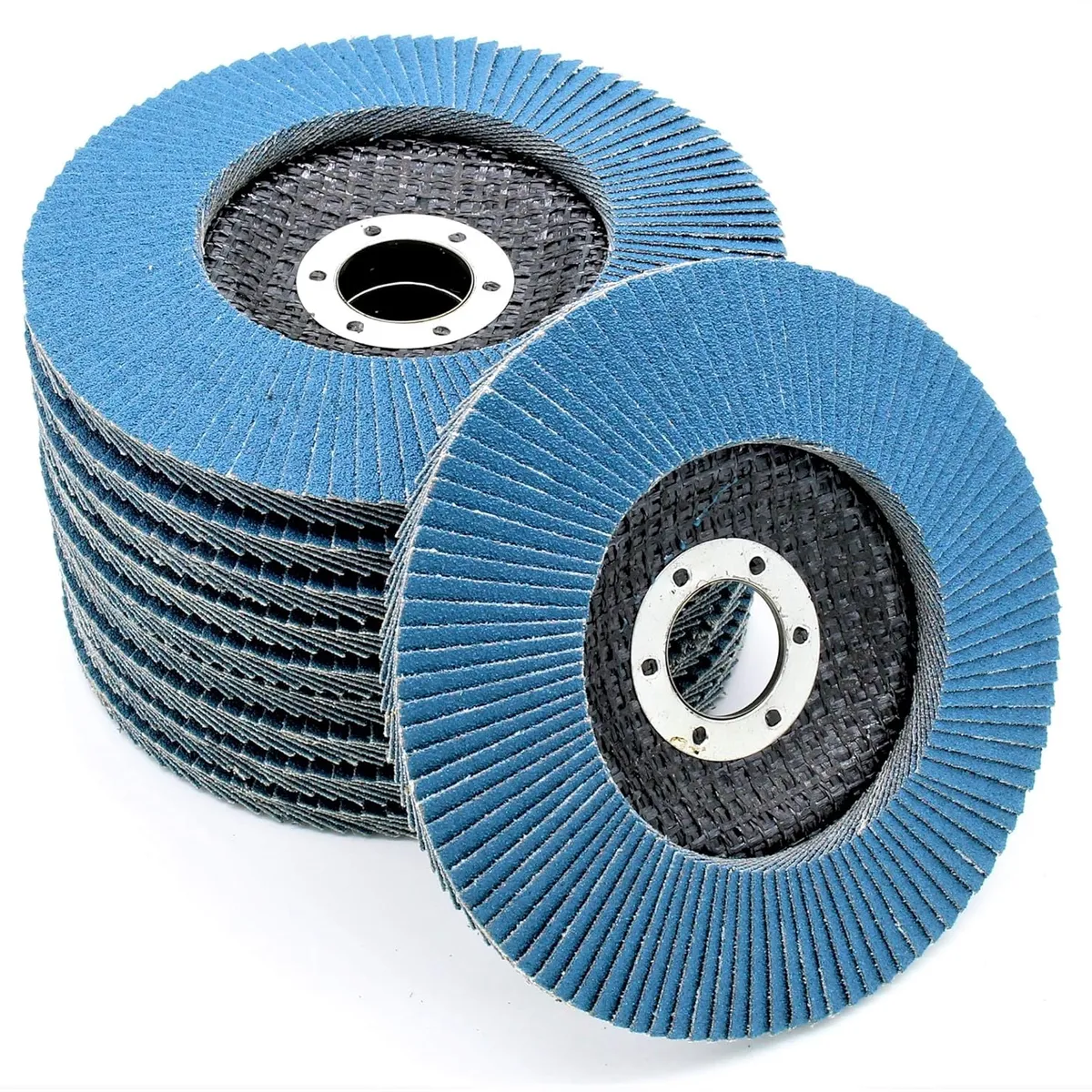 KUANGYE - 20 Discos Lija Azul Flap Traslapado 115 mm Grano 80
