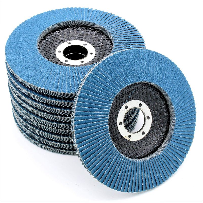 KUANGYE - 20 Discos Lija Azul Flap Traslapado 115 mm Grano 80