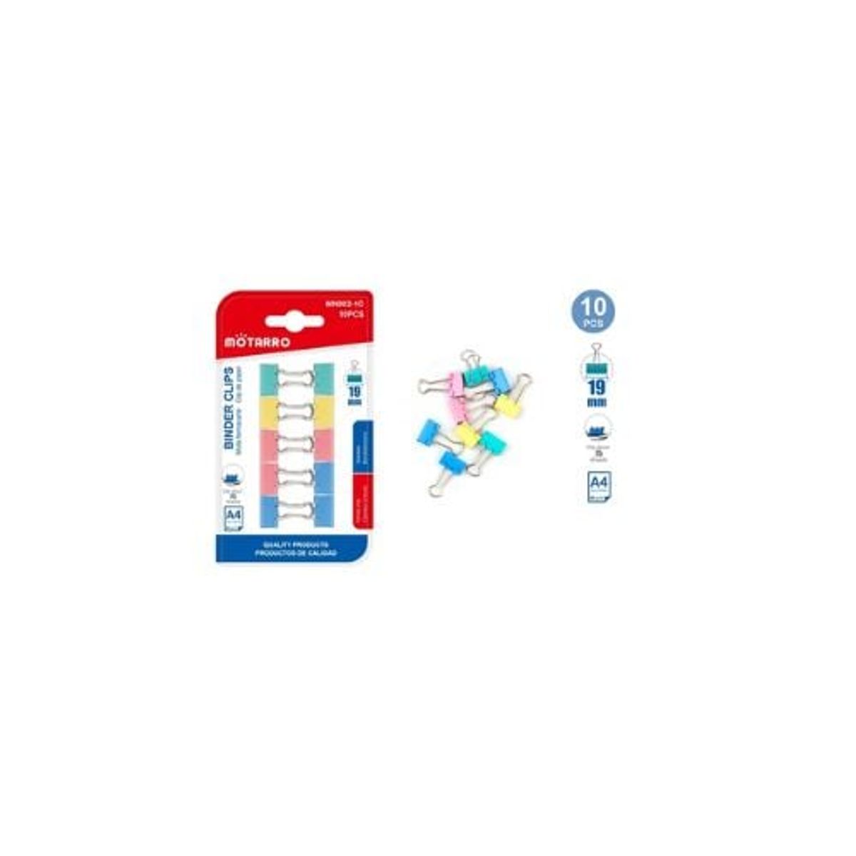 GENERICO - Clip De Papel Colores 19 Mm