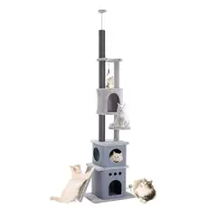 GENERICO - Rascador Gatos Tipo Torre Arbol 250cm Rascacielo Terciopelo