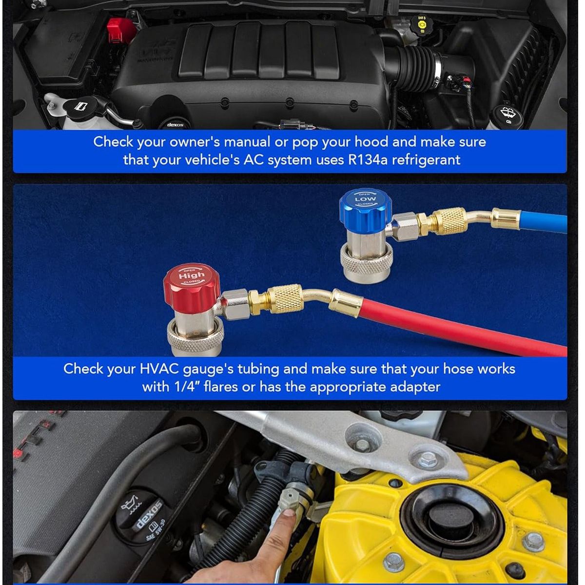 KUANGYE - Acopladores colectores para manómetro R134a