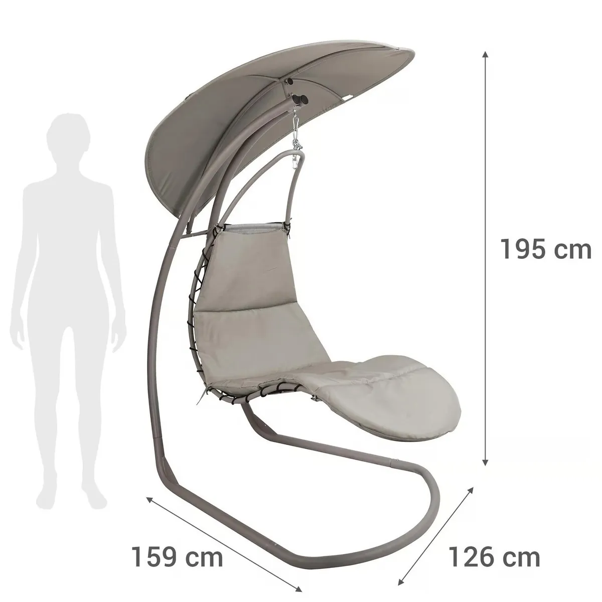GENERICO - Reposera colgante con soporte Taupe