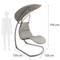 Reposera colgante con soporte Taupe