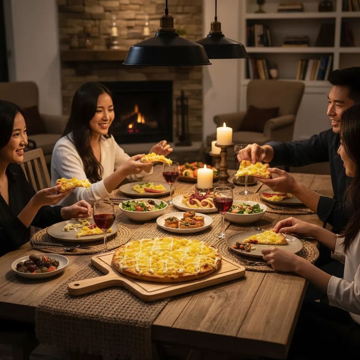 GENERICO - X2 Tablas Pizza Tabla Cuadrada Picoteo Plato Madera 30x27cm