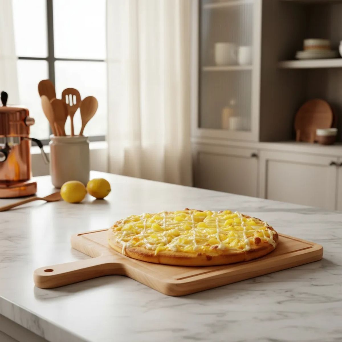 GENERICO - X2 Tablas Pizza Tabla Cuadrada Picoteo Plato Madera 30x27cm