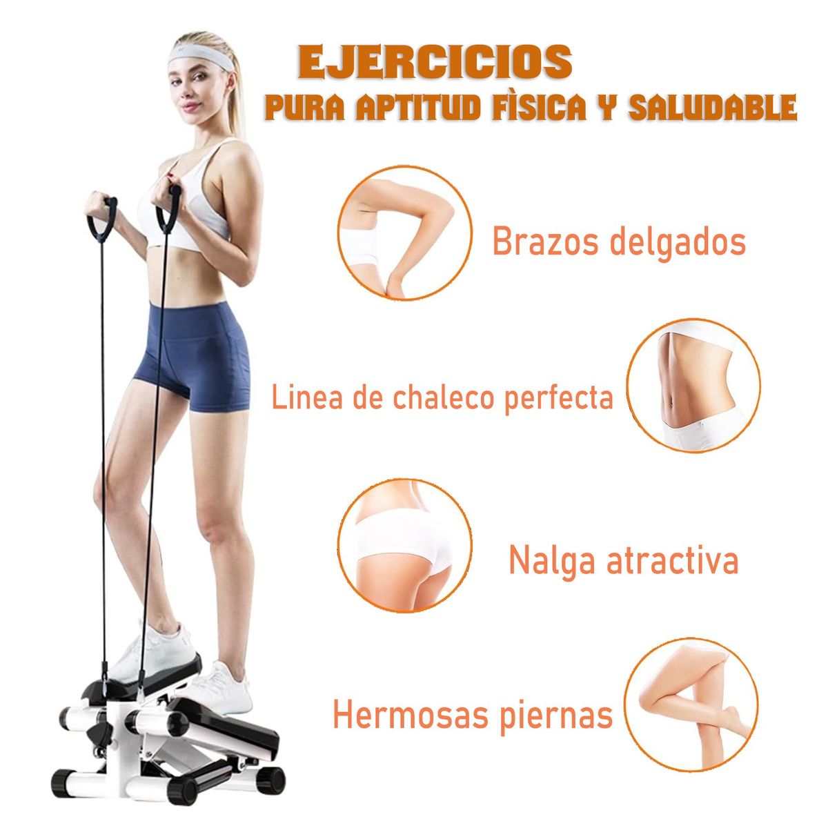 OFERTABKN - Mini Maquina Escaladora Ejercicios Stepper Bandas Elásticas