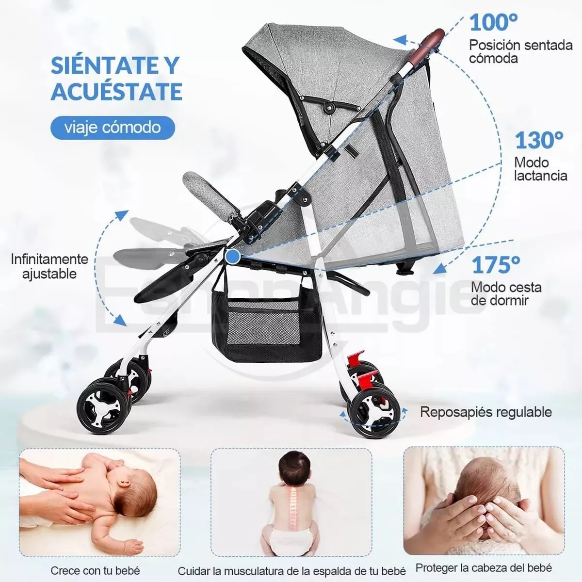 OFERTABKN - Coche Paraguas De Paseo Para Bebé Plegable Y Resistente