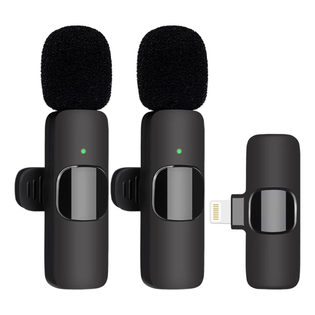 IMPORTCLICK - Set 2 Micrófonos Inalámbricos Solapa Lavalier Android Tipo C - Negro