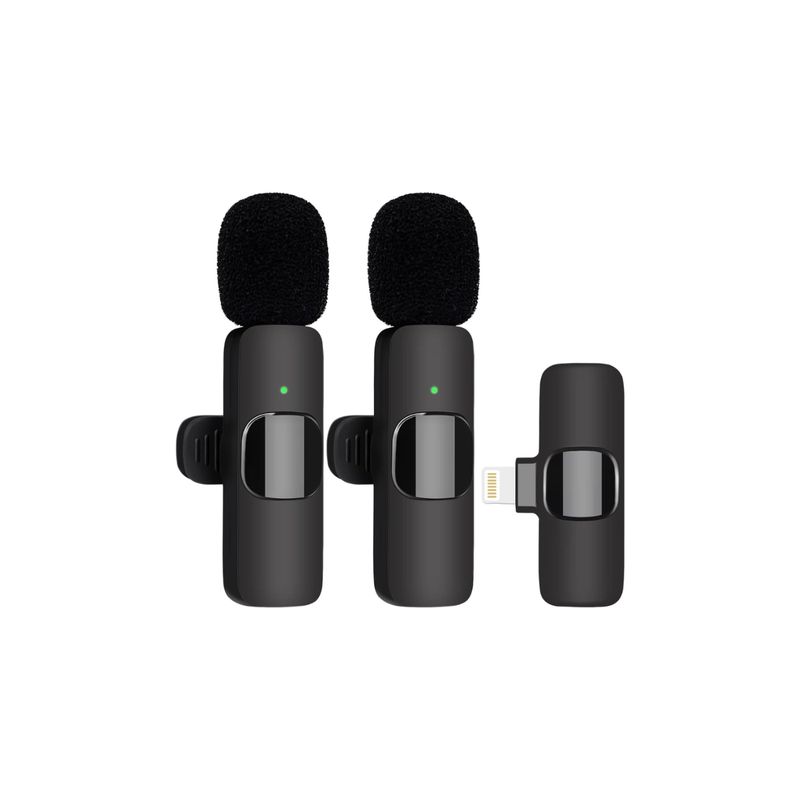 IMPORTCLICK - Set 2 Micrófonos Inalámbricos Solapa Lavalier Android Tipo C - Negro