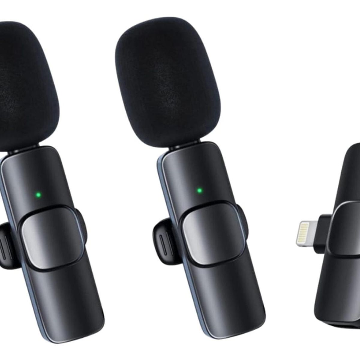 IMPORTCLICK - Set 2 Micrófonos Inalámbricos Solapa Lavalier Android Tipo C - Negro