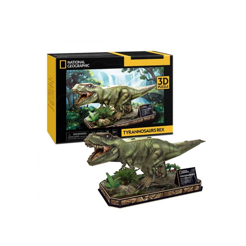 GENERICO - Tiranosaurio Rex Armable Puzzle 3D 52 Piezas Cubicfun