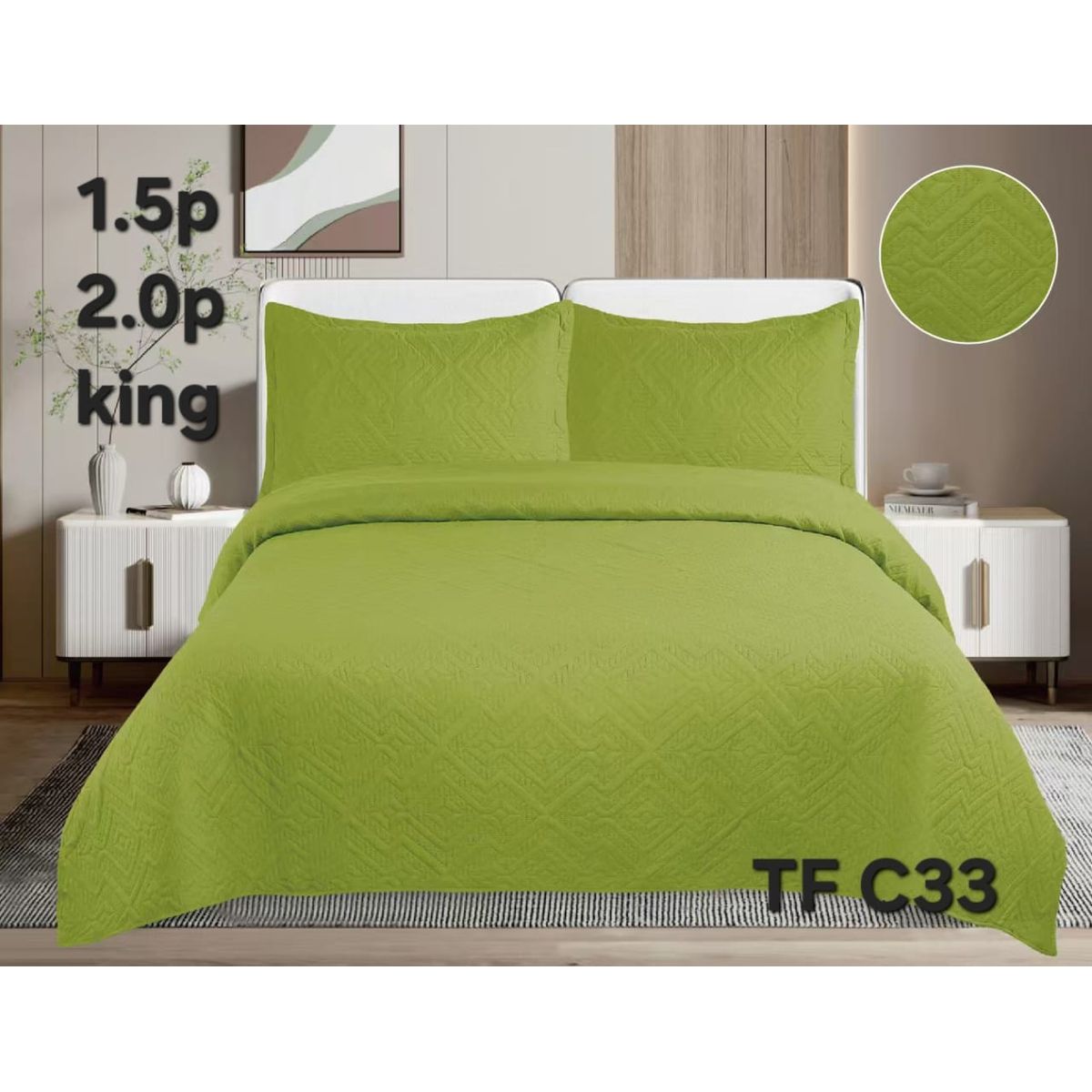 GENERICO - Cubrecamas quilt verano Liso color king