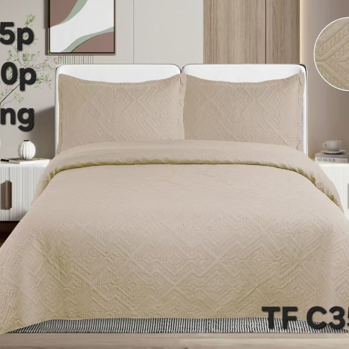 GENERICO - Cubrecamas quilt verano Liso color king