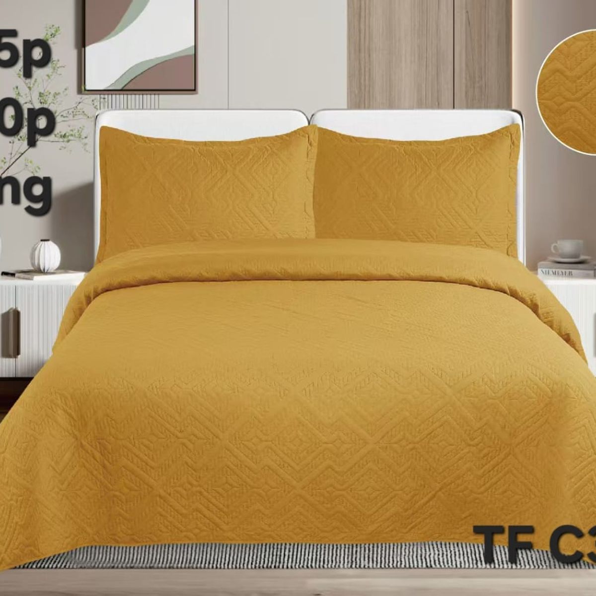 GENERICO - Cubrecamas quilt verano Liso color king