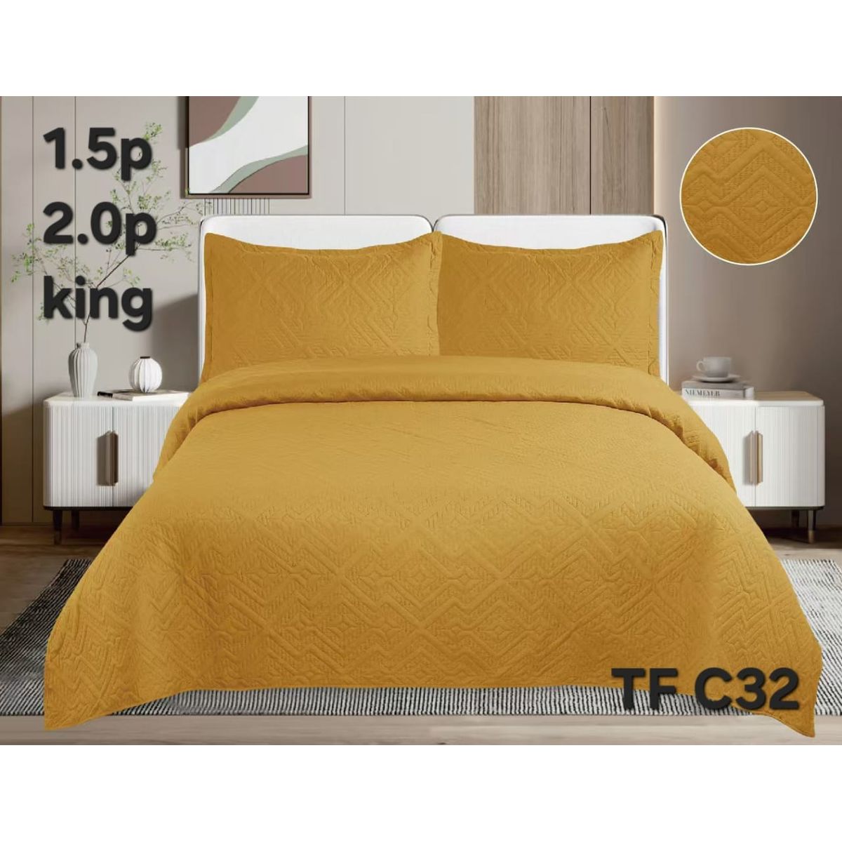GENERICO - Cubrecamas quilt verano Liso color king